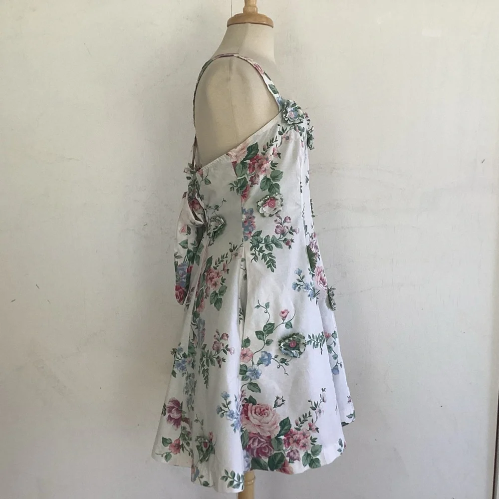 Upcycle Annie Fit/Flare Sweetheart Neckupcycled Floral Kentucky Derby Dress.L - Picture 5 of 14